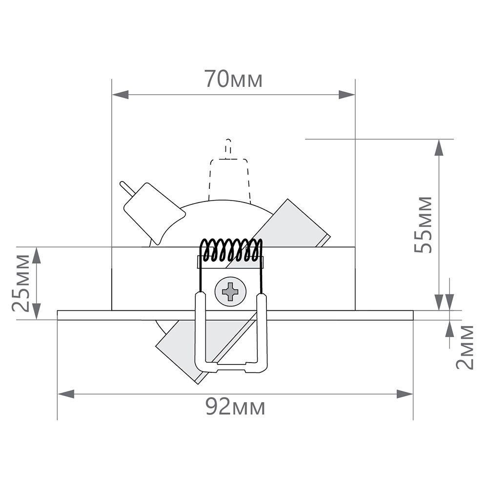 Светильник встраиваемый квадрат поворотный DL2801 MR16 50W белый Feron